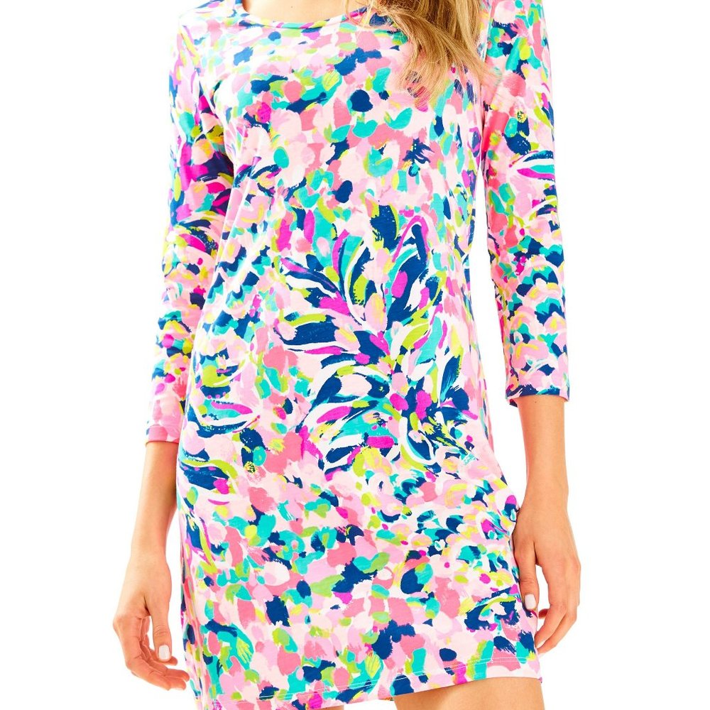 Lilly Pulitzer Beacon Sheath in Pina Colada Print 100% Pima Cotton - M